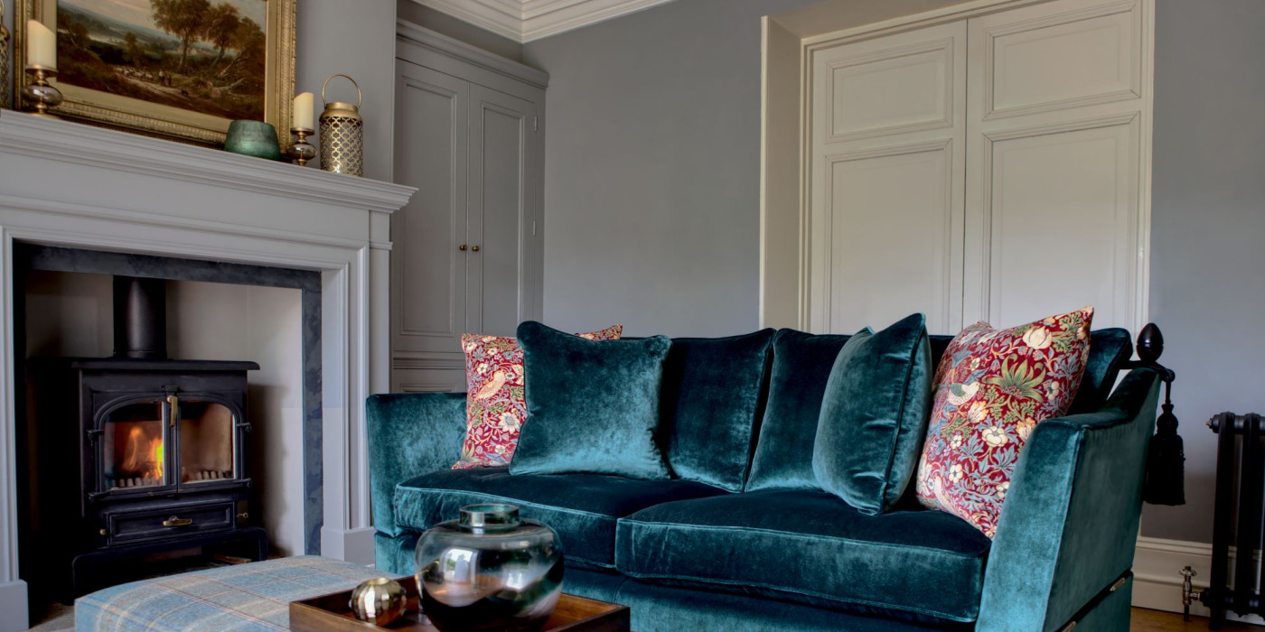 Ambassador sofa in Linwood velvet